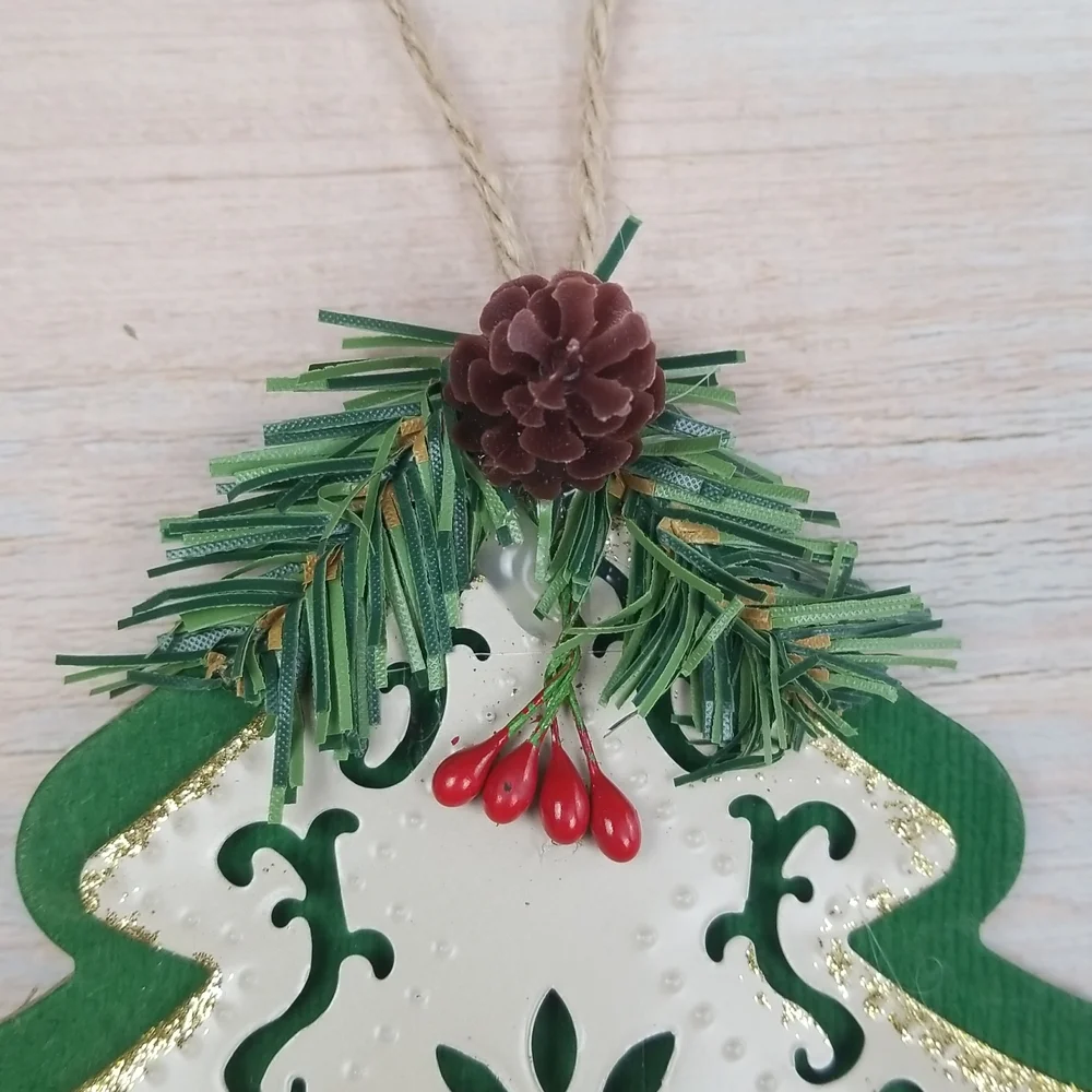 Christmas tree green Ornament with jingle bell hanger